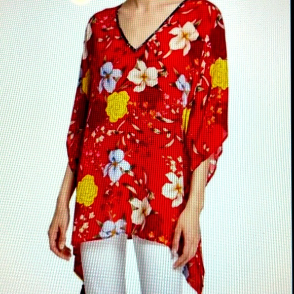 JOHNNY WAS JADE SILK FLORAL TOP . - Picture 2 of 9